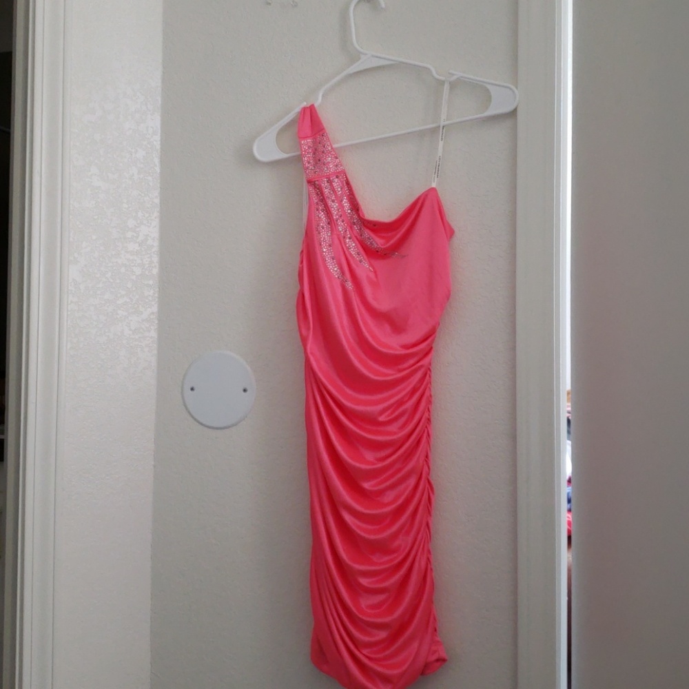 Pink fitted, cocktail dress